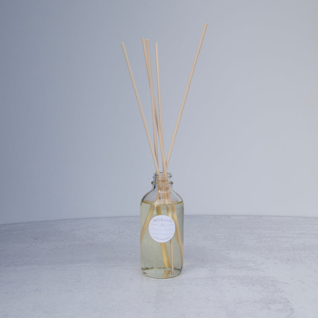 Reed diffuser on a light background